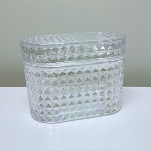 NEW Target Bullseye Playground Clear Glass Trinket
Box with Lid